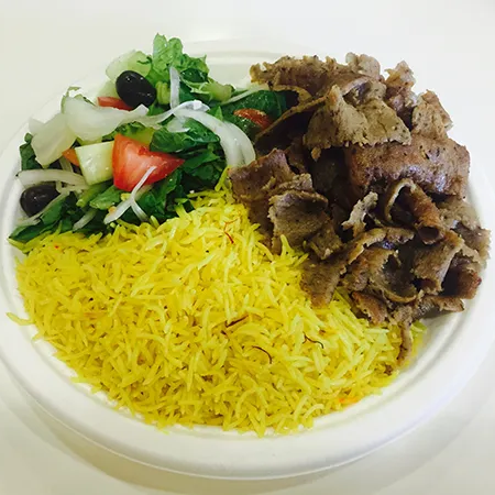 Combination Lamb & Beef Over Rice